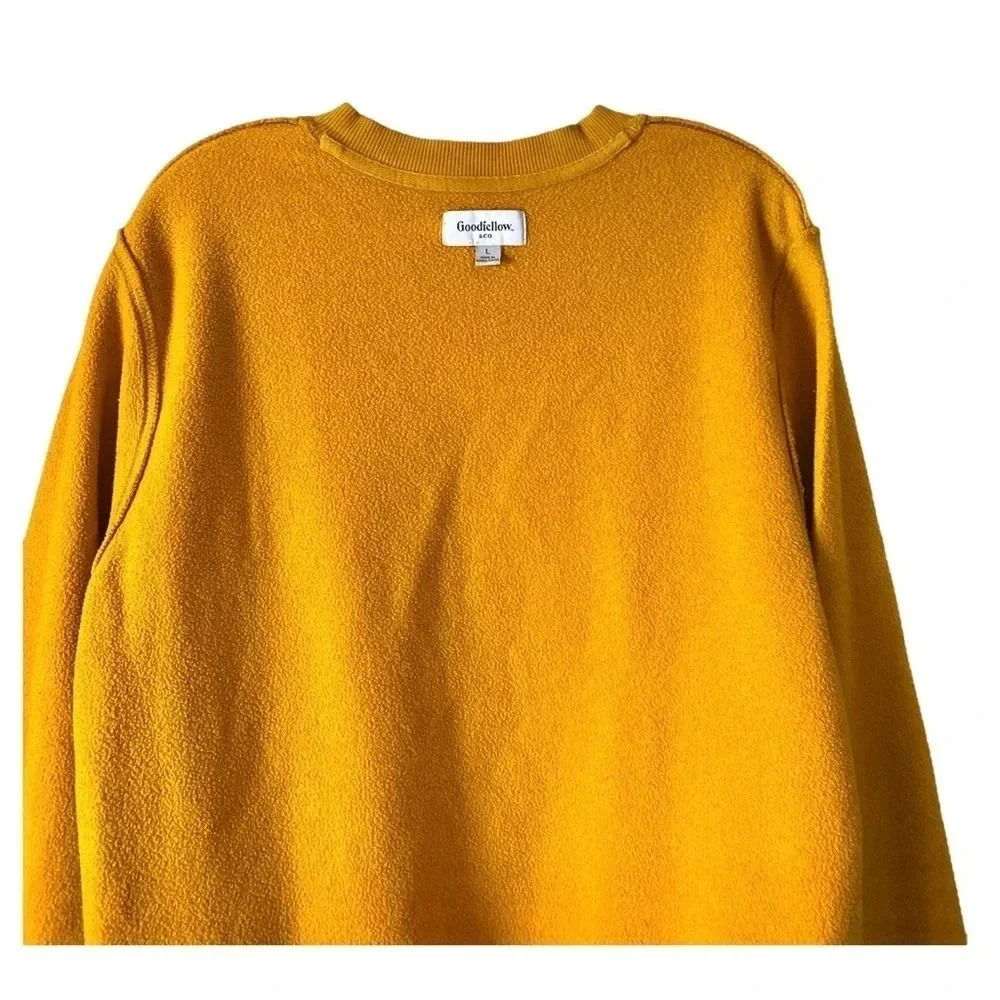 GOODFELLOW & CO* Women’s Yellow Fleece Beefy Crew-Neck Sweatshirt Size L - Picture 5 of 7